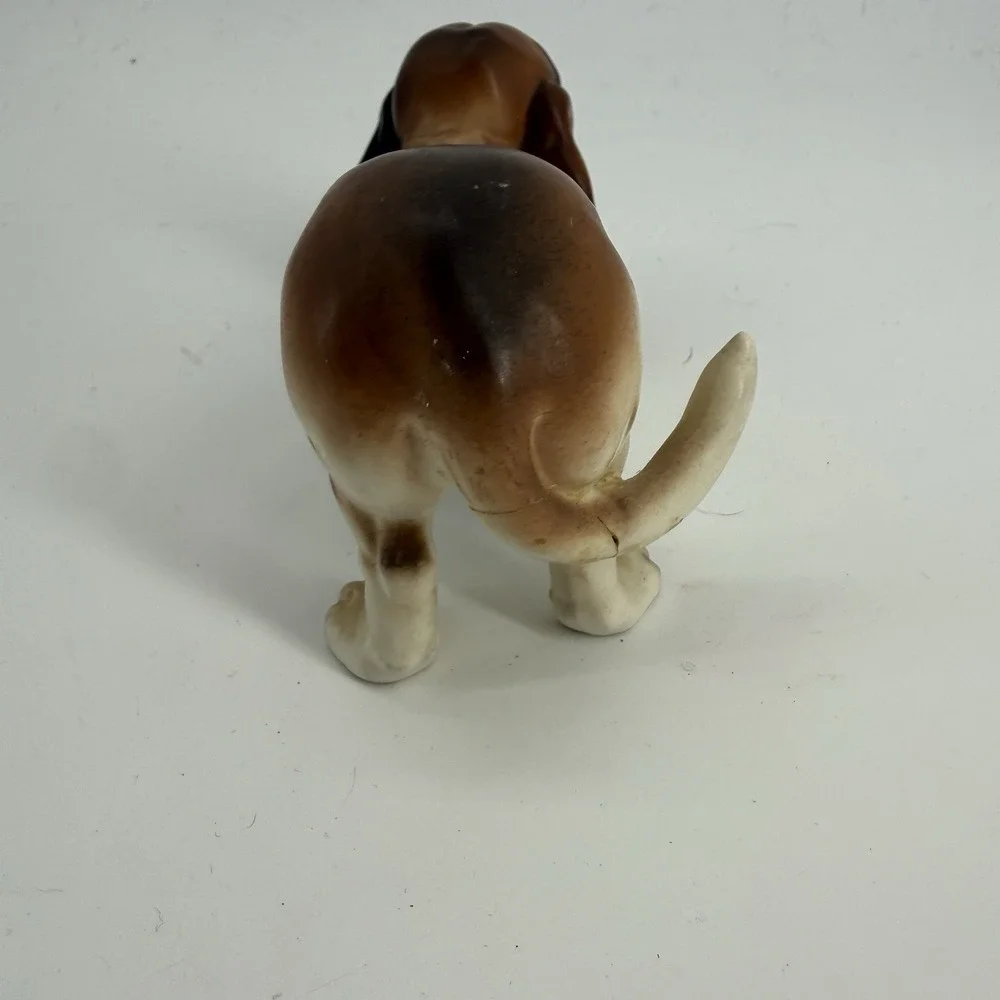Vintage Norcrest‎ Basset Hound Porcelain Figurine Japanese Super Cute EUC 7